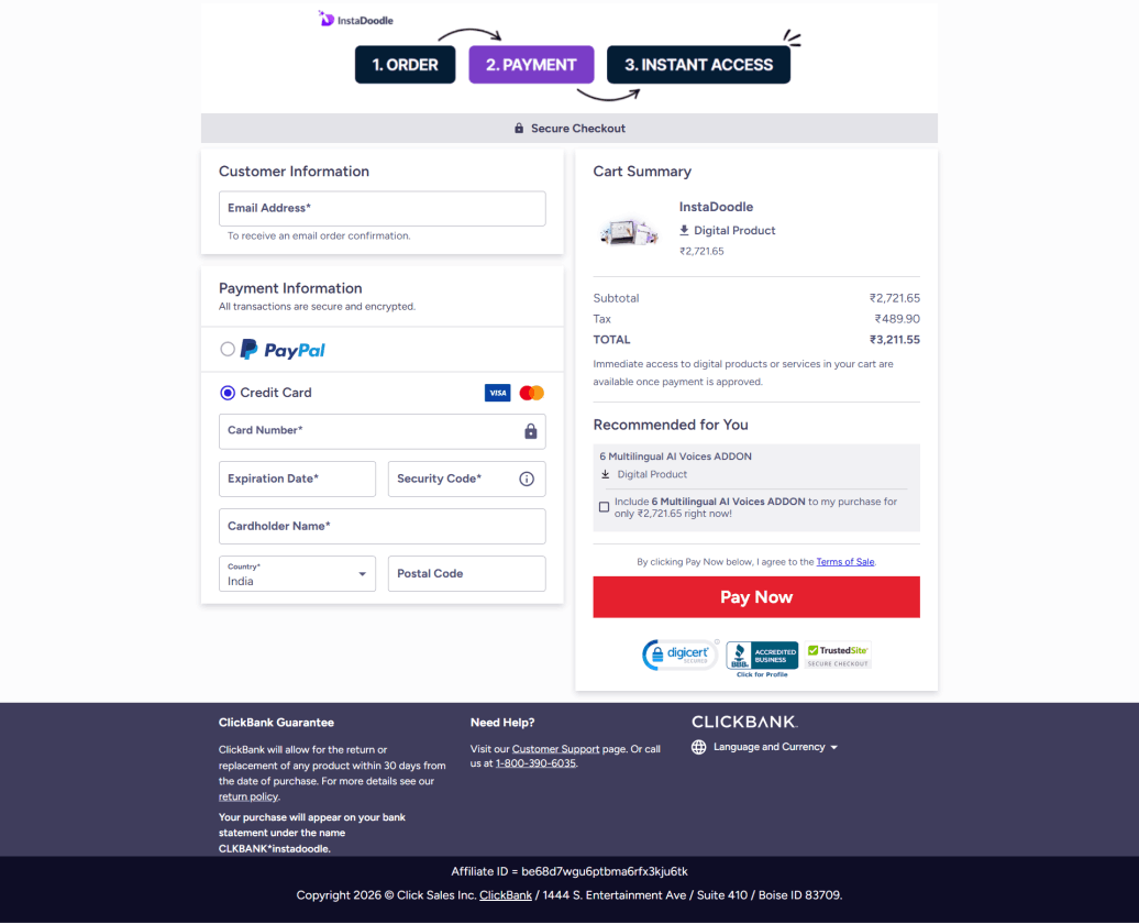 check out page of instadoodle